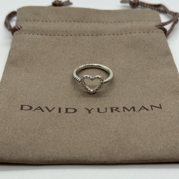 DAVID YURMAN Sterling Silver 925 Classic Cable Heart Ring Size 8 - Picture 4 of 10